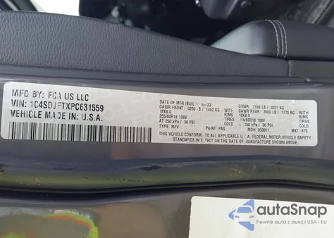 2023 Dodge Durango Pursuit Awd from USA, damaged, VIN 1C4SDJFTXPC631559